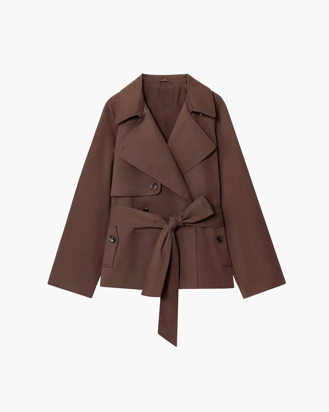 SOERA Alianna Belted Short Trench Coat - Jackets - 1005010525106371-;Ub1773466489348983067 Brown XS