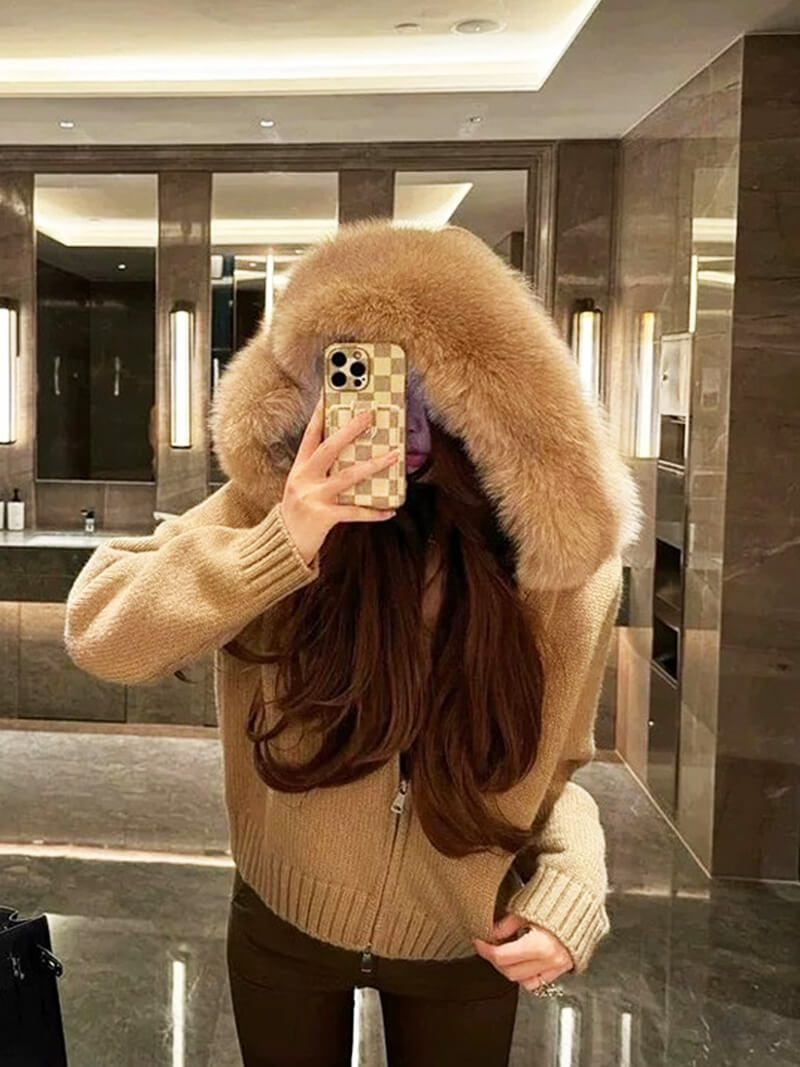 SOERA Alison faux fur Jacket - jackets - Soera-Celistine-Jacket-Brown/S Brown S