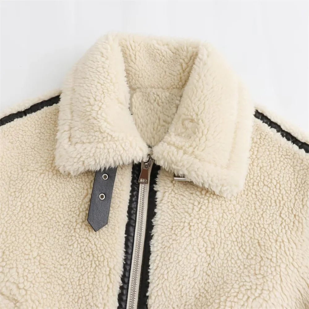 SOERA Chantal Boucle Bomber Jacket - Jackets - 1005007509011560-;Py1764102180596021294 Creme L