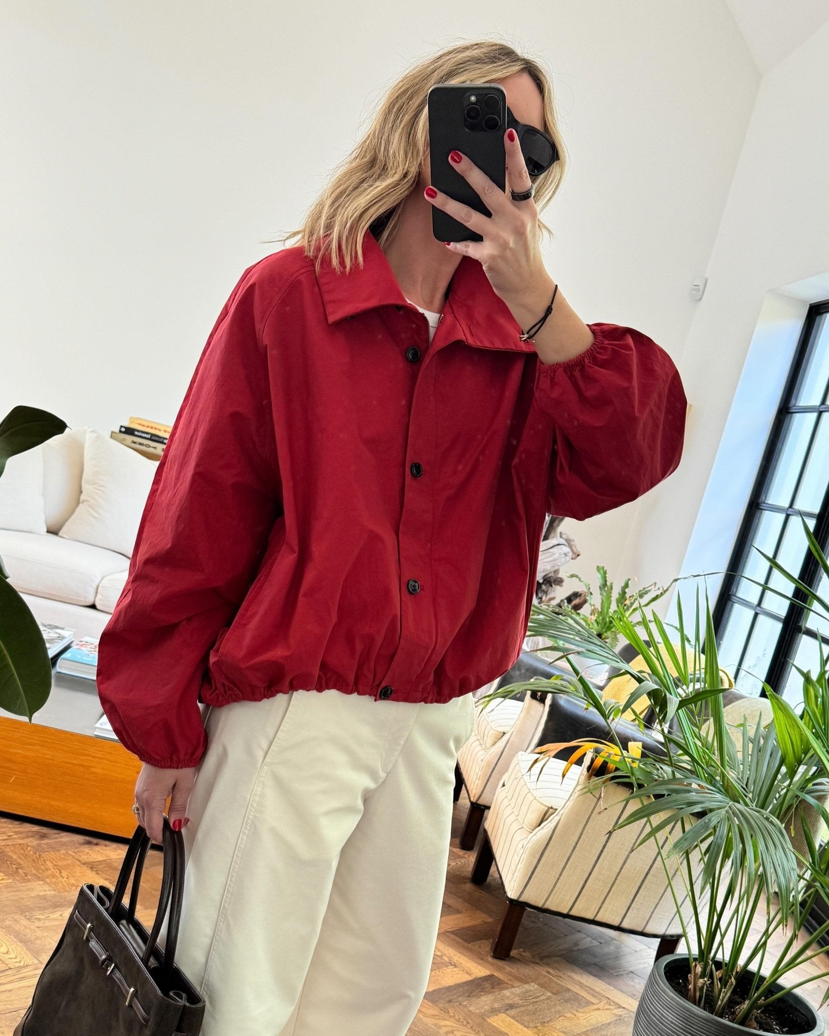 SOERA Clara High - Neck Bomber Jacket - Jackets - OO1765197968549166885 Red L