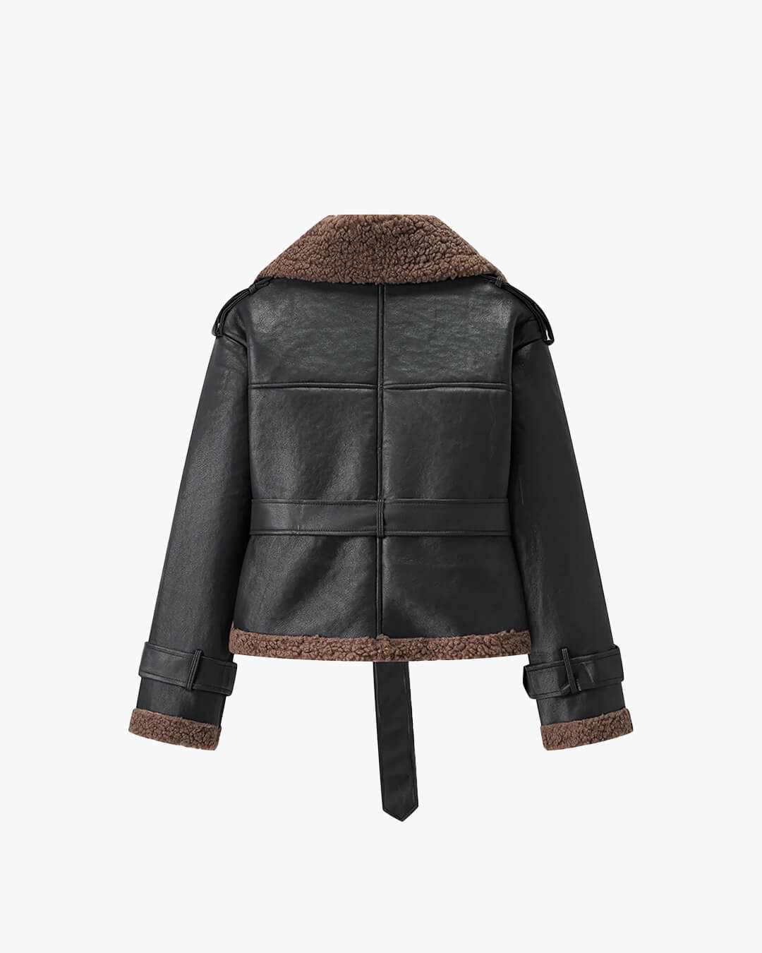 SOERA Cora Short Belted Faux Leather Jacket - Jackets -  Brown S