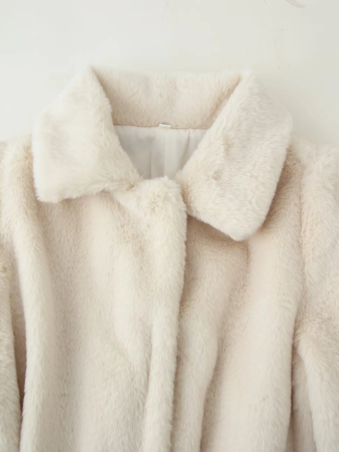SOERA Farrah Faux Fur Coat with Belt - Jackets - 3256810101987871-;Ch1763625119772959543 Creme L