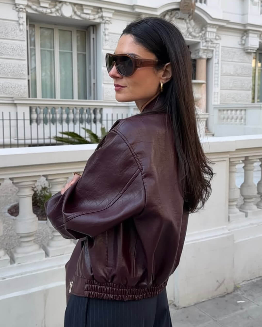SOERA Fiona Faux Leather Lapel Jacket - Jackets - SOERA-887299-WIN-L-19203 Wine Red L