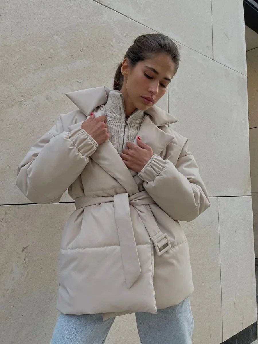 SOERA Jaime Belted Puffer Jacket - Jackets - 1005007472734778-;Br1766488746263140435 Brown S