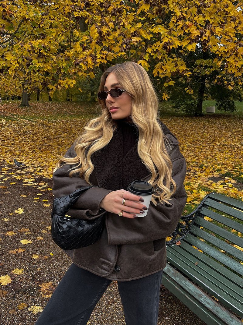 SOERA Laila Faux Leather Jacket - Jackets - DWOD2-WK338003 Brown XS