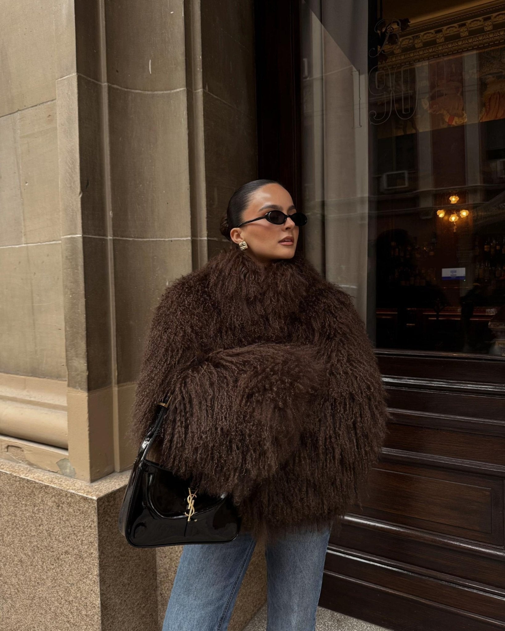 SOERA Liza Fuzzy Faux Fur Coat - Jackets - Ay1764442362180330854 Dark Brown XS