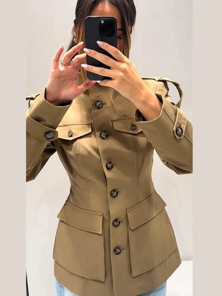 SOERA Melinda Slim Fit Trench Coat - Jackets - yH1761123527992579768 Tan XS