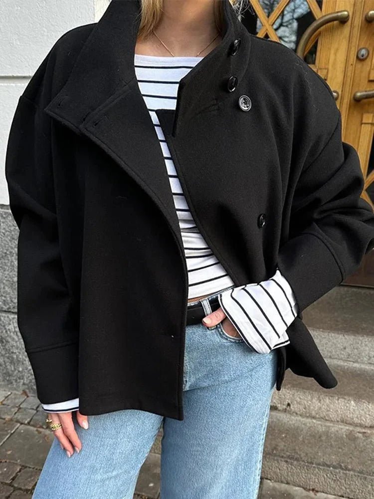 SOERA Rosalia elegant Jacket with Stand Collar - jackets - SOERA-Rosalia-Elegant-Lady-Womens-Jacket-with-Stand-Collar-for-Autumn-Style-Jacket-Black/S Black S