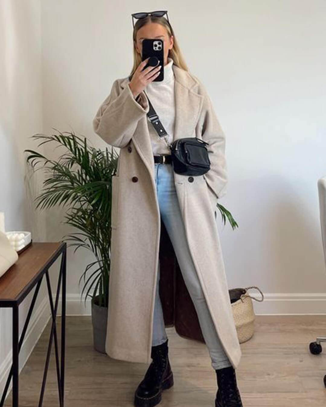 Maria Double-Breasted Long Coat