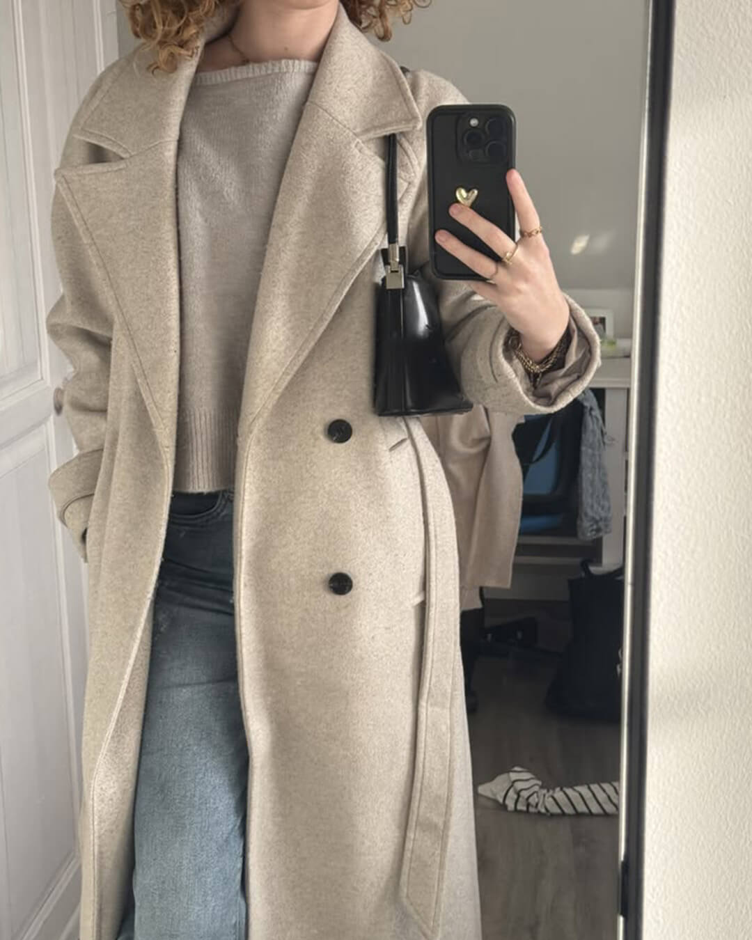 Maria Double-Breasted Long Coat