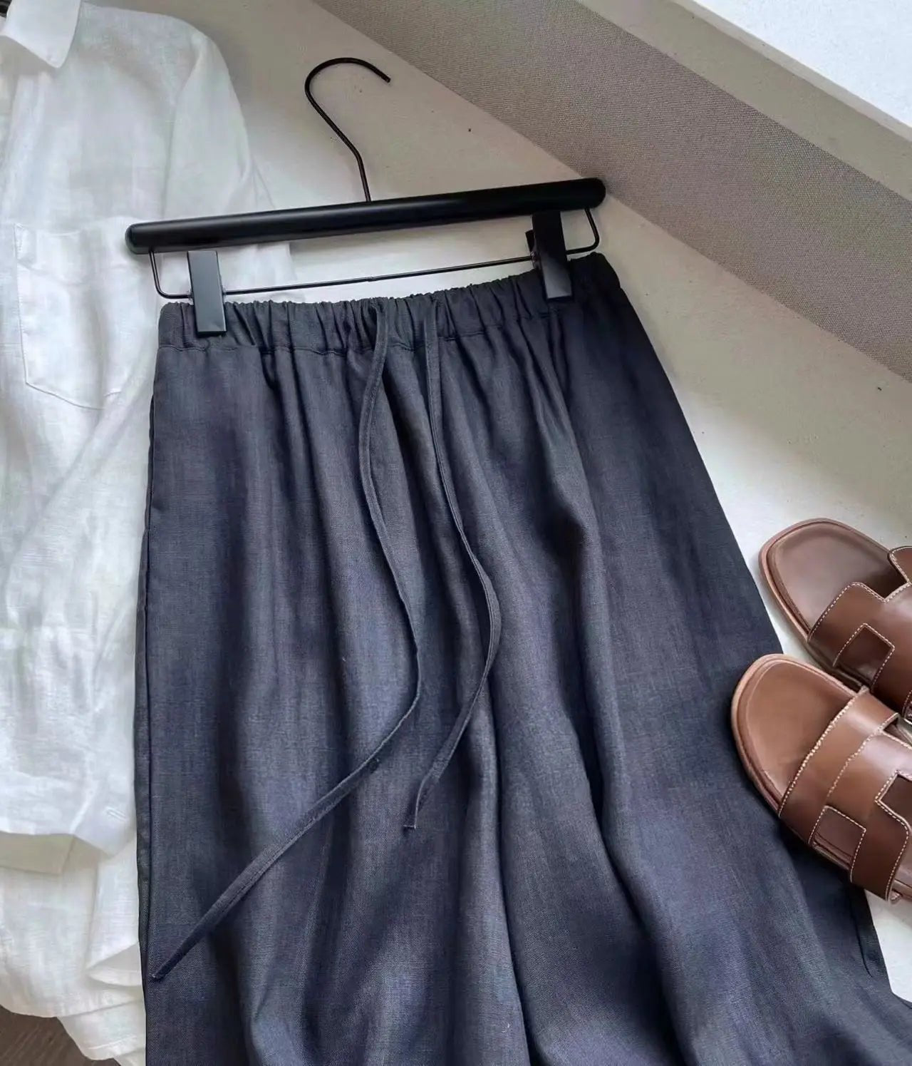 SOERA Kendall Wide Leg Linen Pants - Pants - 1005008535976378-;ME1774621567409879482 Navy S