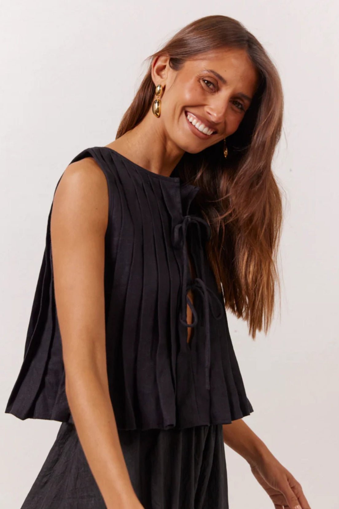 SOERA Honora Ruffle Hem Tie-Front Top - Tops - SOERA-833027-BEI-XS-41859 Beige XS