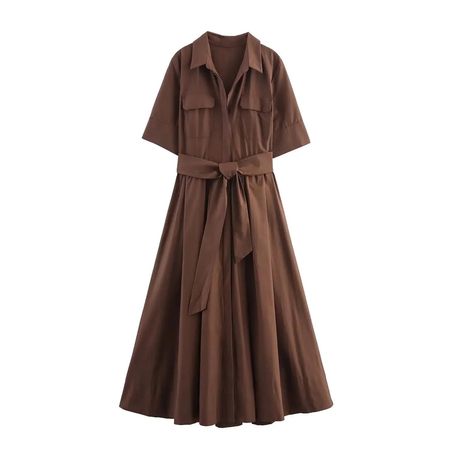 Beatrice Belted Shirt Midi Dress